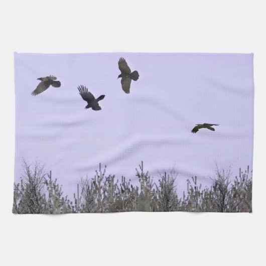 Linge De Cuisine Horloge des ravens (Horizontal)