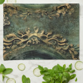 Linge De Cuisine Horloge Steampunk Rustique Vert Émeraude (Plié)