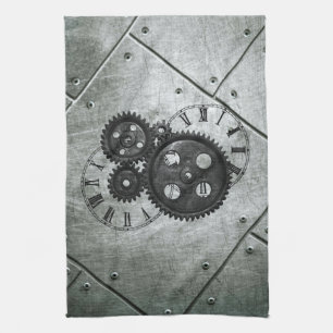 Linge De Cuisine Horloges grunges et vitesses de Steampunk