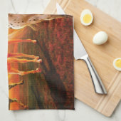 Linge De Cuisine Horses at sunset throw pillow (Quart Plié)