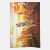 Linge De Cuisine Horses at sunset throw pillow (Vertical)