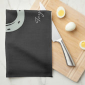 Linge De Cuisine Horseshoe gris cendré (Quart Plié)