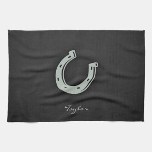 Linge De Cuisine Horseshoe gris cendré