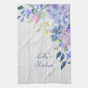 Linge De Cuisine Hortensias personnalisés rustiques de pourpre