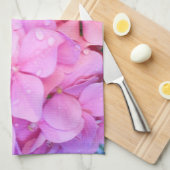 Linge De Cuisine Hortensias roses (Quart Plié)