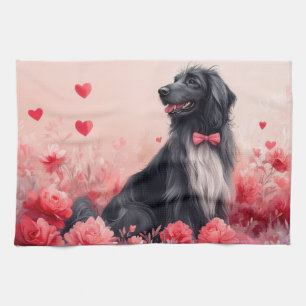 Linge De Cuisine Hound afghan avec Roses - Saint Valentin