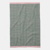 Linge De Cuisine Houndstooth moderne Motif Holiday Vert & Rose (Vertical)