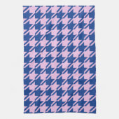 Linge De Cuisine Houndstooth rose+Blue Big Motif (Vertical)