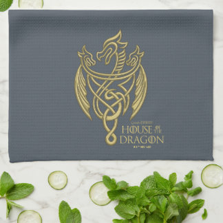 Linge De Cuisine HOUSE of the Dragon | Golden Filigree Dragon Crest