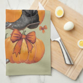 Linge De Cuisine Howdy Citrouille Western Fall Coquette Bow Cowgirl (Quart Plié)