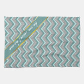 Linge De Cuisine Huile d'argent et ZigZag Turquoise (Horizontal)