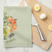 Linge De Cuisine Huile d'olive et orange : (Quart Plié)