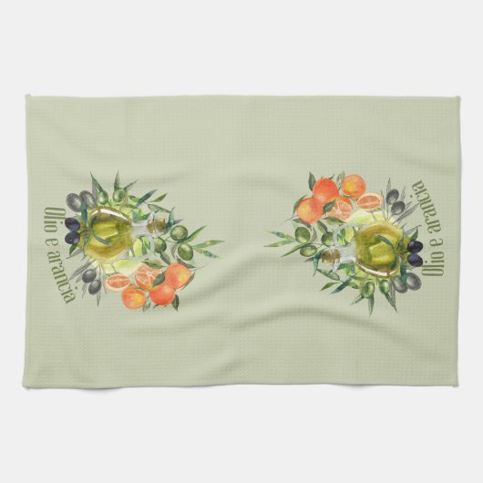 Linge De Cuisine Huile d'olive et orange : (Horizontal)