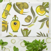Linge De Cuisine Huile d'olive jaune (Plié)