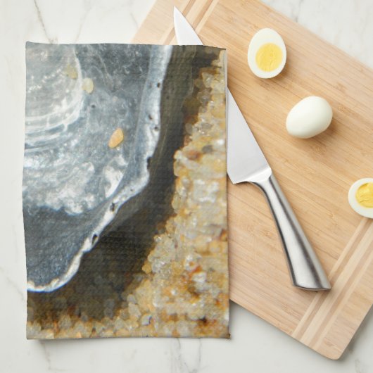 Linge De Cuisine Huître Shell dans le sable (Quart Plié)