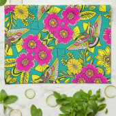 Linge De Cuisine HUMMINGBIRD et Fleurs (Plié)