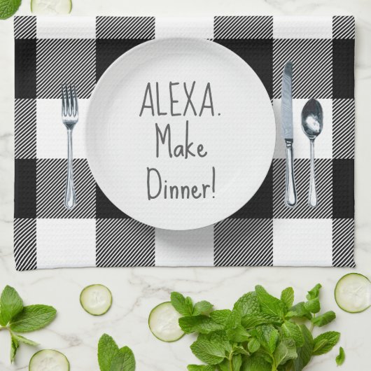 Linge De Cuisine Humour de commande Alexa (Plié)