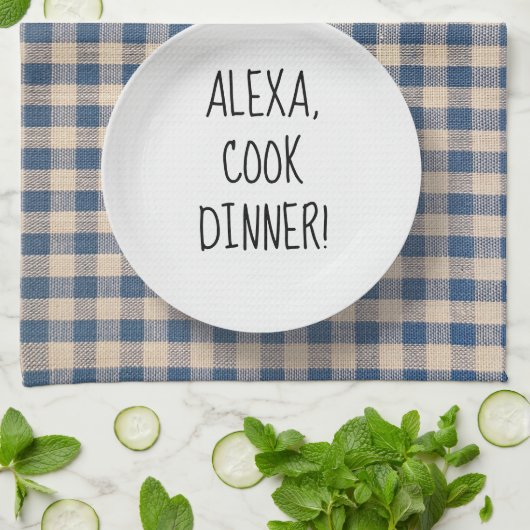 Linge De Cuisine Humour de commande Alexa (Plié)