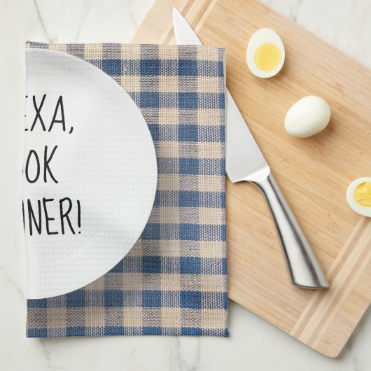 Linge De Cuisine Humour de commande Alexa (Quart Plié)