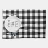 Linge De Cuisine Humour De Commande Alexa Sur Buffalo Plaid (Horizontal)