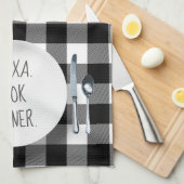 Linge De Cuisine Humour De Commande Alexa Sur Buffalo Plaid (Quart Plié)