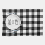Linge De Cuisine Humour De Commande Alexa Sur Buffalo Plaid (Horizontal)
