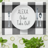 Linge De Cuisine Humour De Commande Alexa Sur Plaid (Plié)