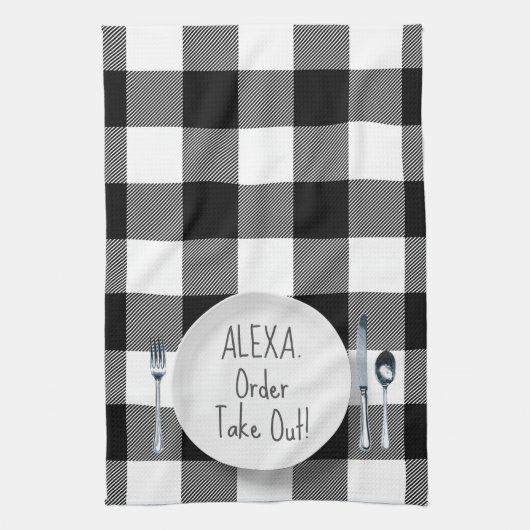 Linge De Cuisine Humour De Commande Alexa Sur Plaid (Vertical)