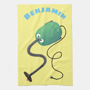 Linge De Cuisine Humour de dessin animé de l'aspirateur mignon