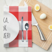 Linge De Cuisine Humour de la commande Alexa sur buffalo plaid (Quart Plié)