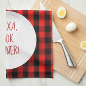 Linge De Cuisine Humour de la commande Alexa sur buffalo plaid (Quart Plié)