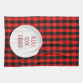 Linge De Cuisine Humour de la commande Alexa sur buffalo plaid (Horizontal)