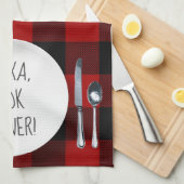 Linge De Cuisine Humour de la commande Alexa sur buffalo plaid (Quart Plié)