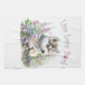 Linge De Cuisine Husky Chig Maman Floral (Horizontal)