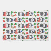 Linge De Cuisine Husky Puppy Chien Père Noël Festive Noël (Horizontal)