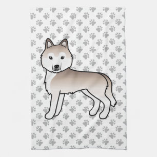 Linge De Cuisine Husky sibérien rouge clair Chien de dessin animé m