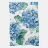 Linge De Cuisine Hydrangea Bleus Aquarelle Fleurs Botaniques Florai (Vertical)