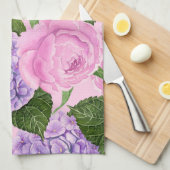 Linge De Cuisine Hydrangea et motif de pivoine (Quart Plié)