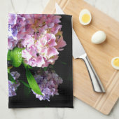 Linge De Cuisine Hydrangea garden, rose, bleu, purple floral (Quart Plié)