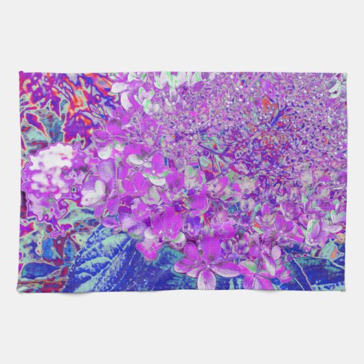 Linge De Cuisine Hydrangea Limelight Élégant Violet et Bleu (Horizontal)