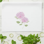 Linge De Cuisine Hydrangea Rose Aquarelle (Plié)
