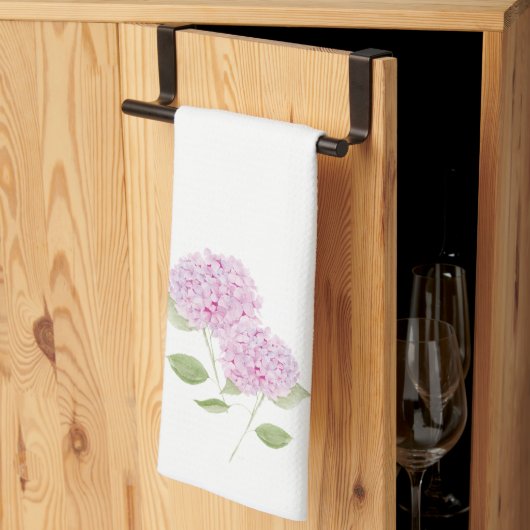 Linge De Cuisine Hydrangea Rose Aquarelle (Pliage en tiers)