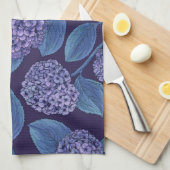 Linge De Cuisine Hydrangea violet et bleu (Quart Plié)