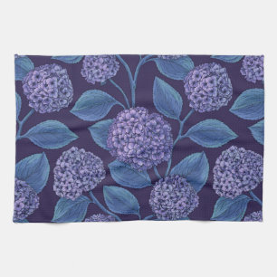 Linge De Cuisine Hydrangea violet et bleu