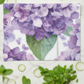 Linge De Cuisine Hydrangea Violette Fleur Lavande Aquarelle  (Plié)