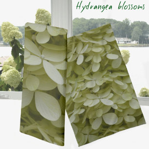 Linge De Cuisine Hydrangeas élégantes Fleurs vertes Celadon
