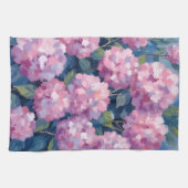 Linge De Cuisine Hydrangeas Florales Rose Pâle (Horizontal)