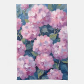 Linge De Cuisine Hydrangeas Florales Rose Pâle (Vertical)