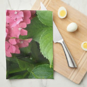 Linge De Cuisine Hydrangeas Rose Foncé (Quart Plié)