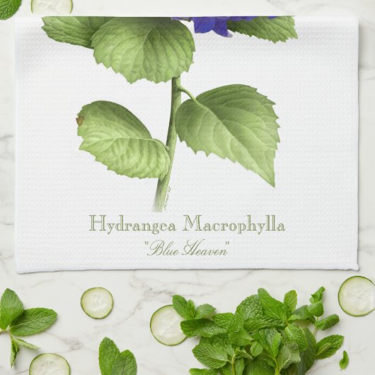 Linge De Cuisine Hydrangée bleue (Plié)